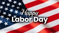 American flag with the text, Happy Labor Day.