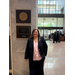  Arcadia Housing Authority Executive Director, Becky-Sue Mercer, standing next to a name plaque for Senator Rick Scott. 